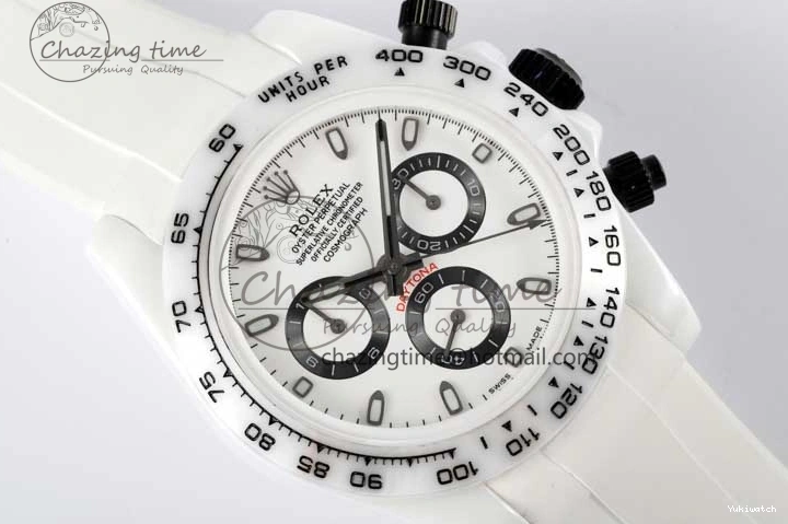 White Black Best on Dial Rubber 5GF Daytona White Ceramic A7750 Edition White Strap 1226